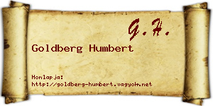Goldberg Humbert névjegykártya